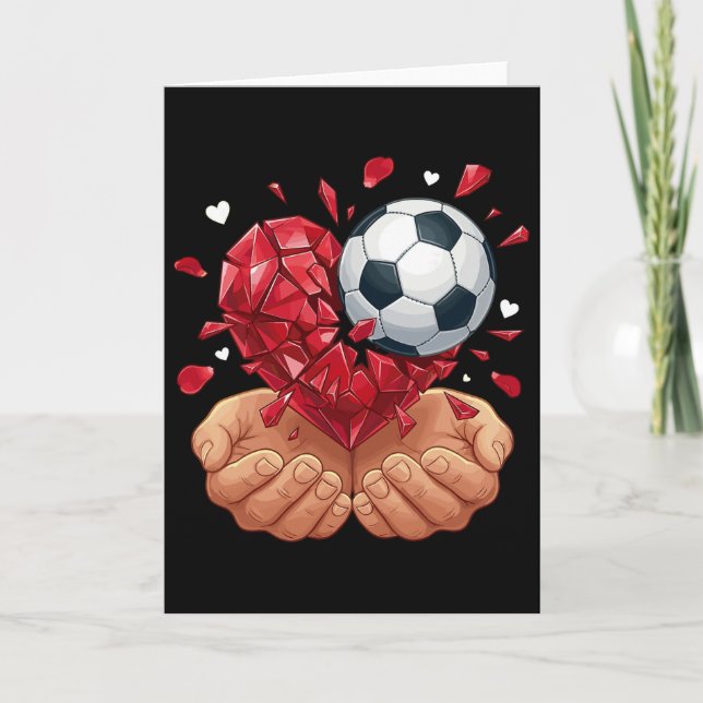 Carte Foot cœur Saint Valentin  (Devant)