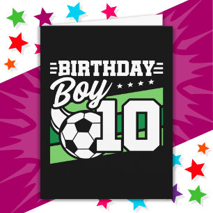 Carte Football 10 ans Football Enfants 10e anniversaire 