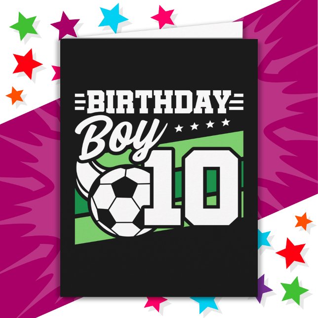 Carte Football 10 ans Football Enfants 10e anniversaire  (Créateur téléchargé)