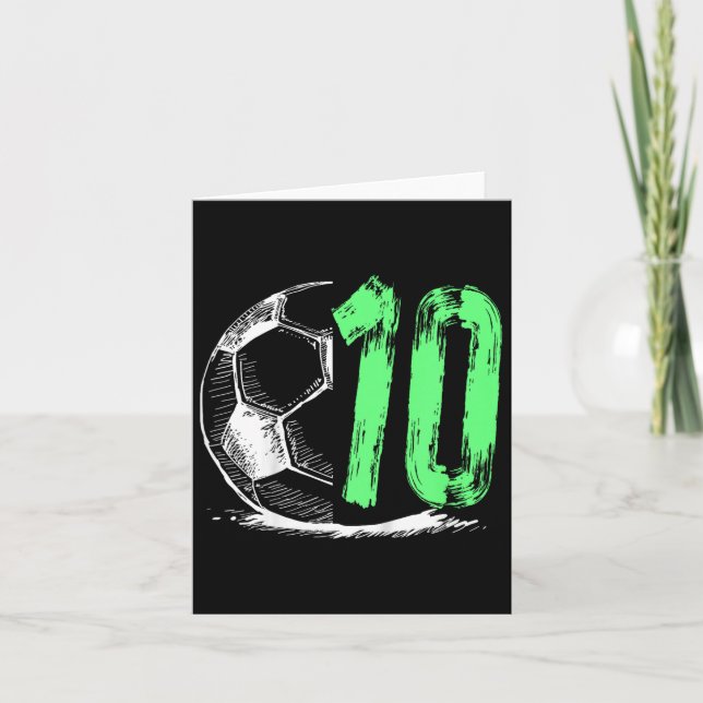 Carte Football 10 Ans Garçon Fête d'anniversaire (Devant)