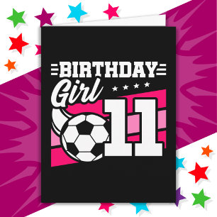 Carte Football 11 ans Football 11e anniversaire fille
