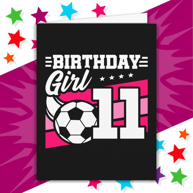 Carte Football 11 ans Football 11e anniversaire fille (Créateur téléchargé)