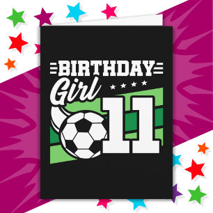Carte Football 11 ans Football 11e anniversaire fille