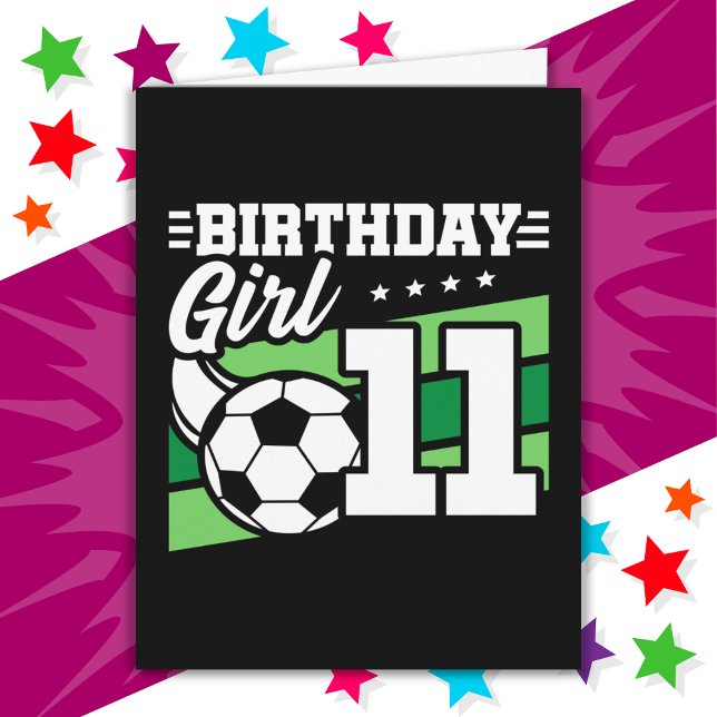 Carte Football 11 ans Football 11e anniversaire fille (Créateur téléchargé)