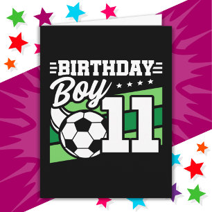 Carte Football 11 ans Football Enfants 11e anniversaire 