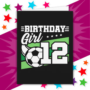 Carte Football 12 ans 12e anniversaire fille