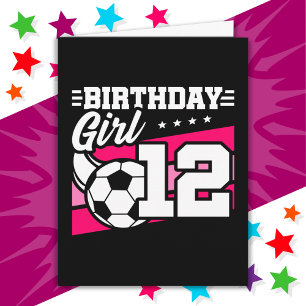 Carte Football 12 ans 12e anniversaire fille
