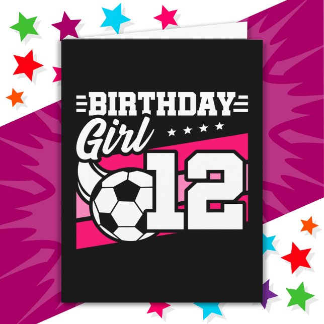 Carte Football 12 ans 12e anniversaire fille (Créateur téléchargé)