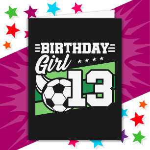 Carte Football 13 ans Football 13e anniversaire fille