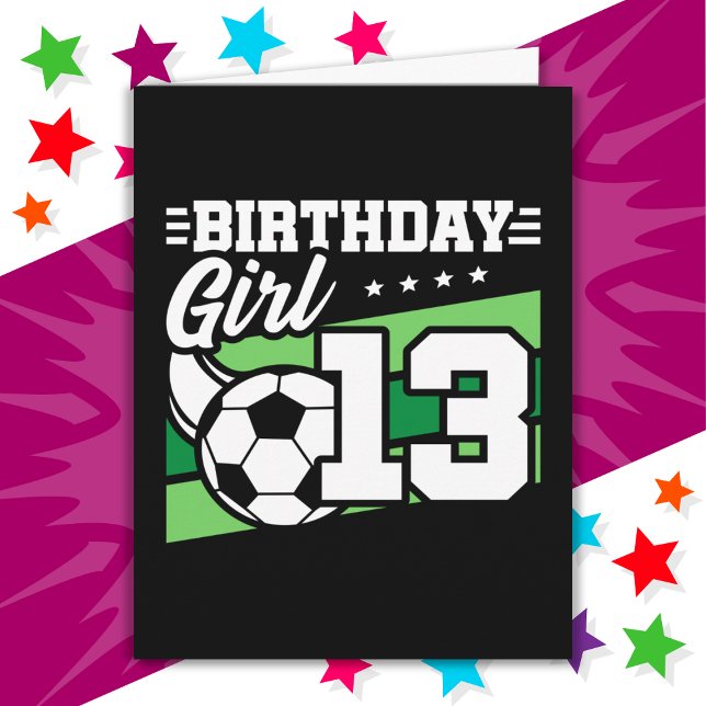 Carte Football 13 ans Football 13e anniversaire fille (Créateur téléchargé)