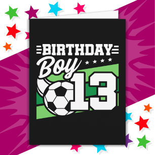 Carte Football 13 ans Football Enfants 13e anniversaire 