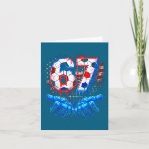Carte Football 67 six sept 4 juillet rouge blanc bleu dr