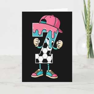 Carte Football 7 ans de glace goutte jeunesse 7e anniver