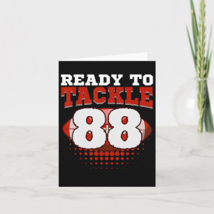 Carte Football 88e Anniversaire Joueur Tackle Équipe Spo