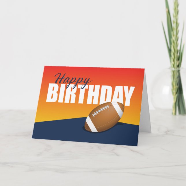 Carte Football Anniversaire sur Blue et Orange Athlete (Devant)