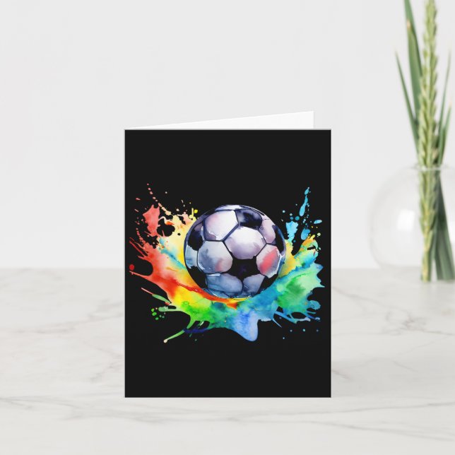 Carte Football Aquarelle Soccer Ball Artsy Splash Playe (Devant)