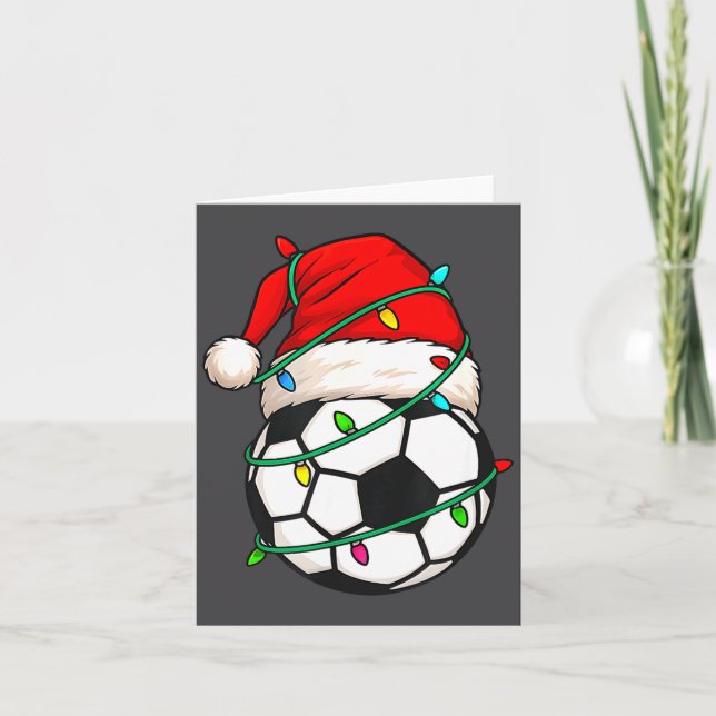 Carte Football avec le chapeau du Père Noël Cadeau de No (Devant)