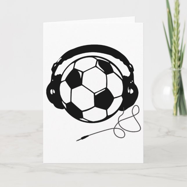Carte Football Byll Avec Écouteurs Drôle  (Devant)