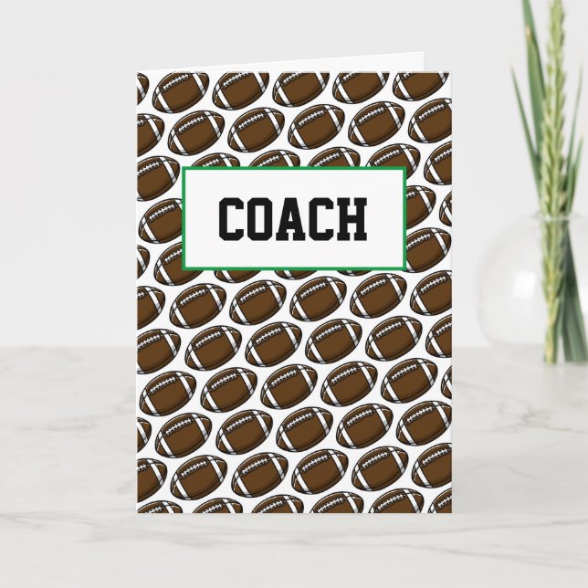 Carte Football COACH Merci Équipe Joueurs sportifs (Devant)