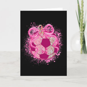 Carte Football Coquette Ruban Sensibilisation au Cancer 