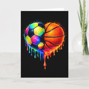 Carte Football Croquis Goutte Cœur Sport Saint-Valentin