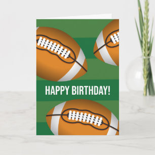 Carte Football d'anniversaire Toussdown avec terrain et 