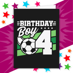 Carte Football de 4 ans Fête de Football de 4e anniversa