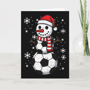 Carte Football de Noël Ll Bonhomme de neige Xmas Footll