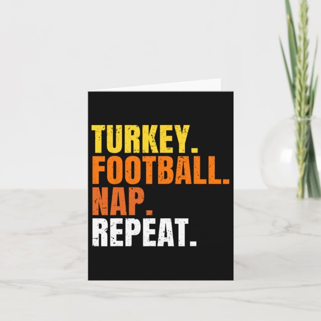 Carte Football Dinde Sieste Répéter Citrouille Heureux A (Devant)