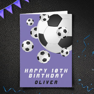 Carte Football Football Ball Kids Boy Joyeux anniversair