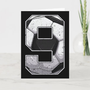 Carte Football Neuvième 9e Anniversaire Garçon Neuf 9 An