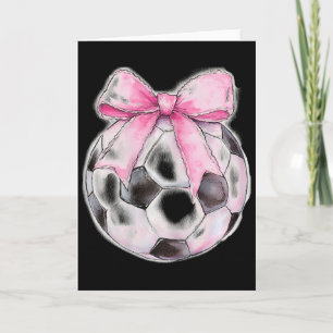 Carte Football Ruban Rose Coquette Élégant pour Filles