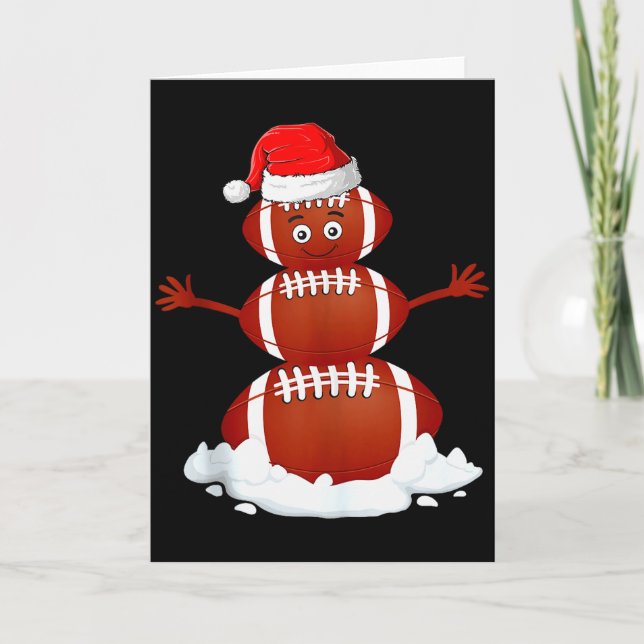 Carte Football Snowman Xmas Holiday Srts Player Funny Ch (Devant)
