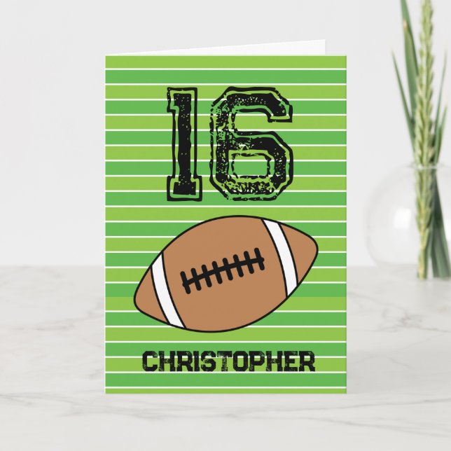Carte Football Vert 16e anniversaire (Devant)