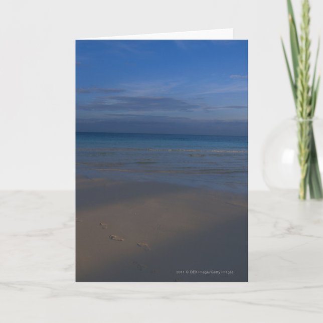 Carte Footprints on beach (Devant)