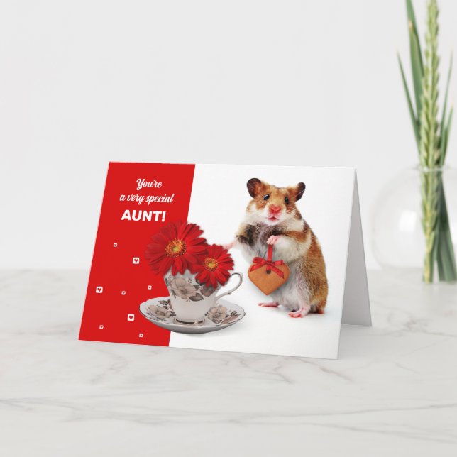Carte For Aunt on Mother's Day Funny Hamster (Devant)