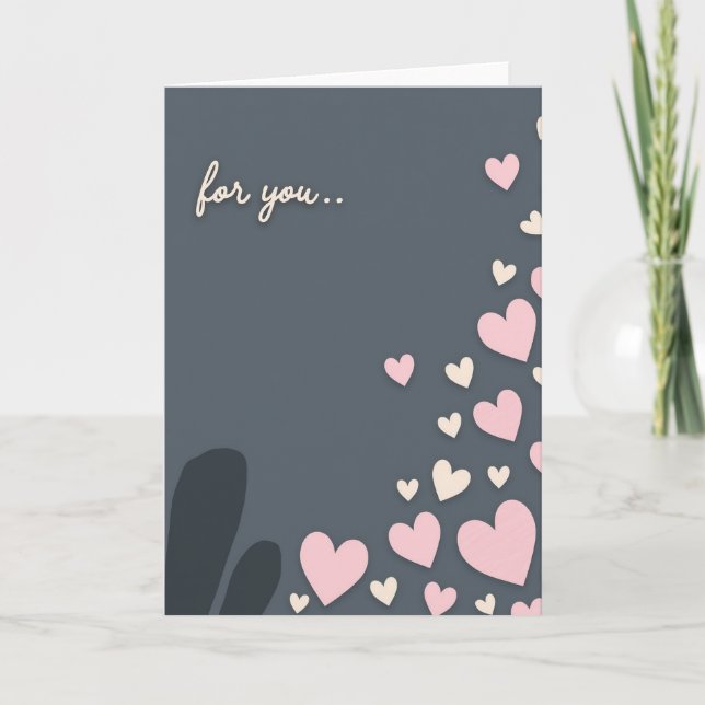 Carte For You Hearts Simple Love Card (Devant)
