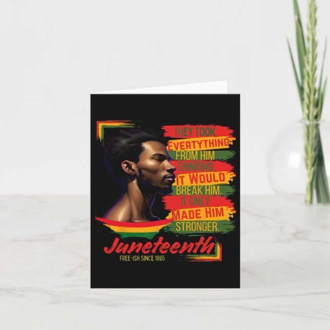Carte Force Durable Résiliente Juneteenth Presque Libre (Devant)
