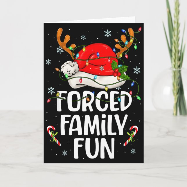 Carte Forced Family Fun Sarcastic Christmas Funny Men Wo (Devant)