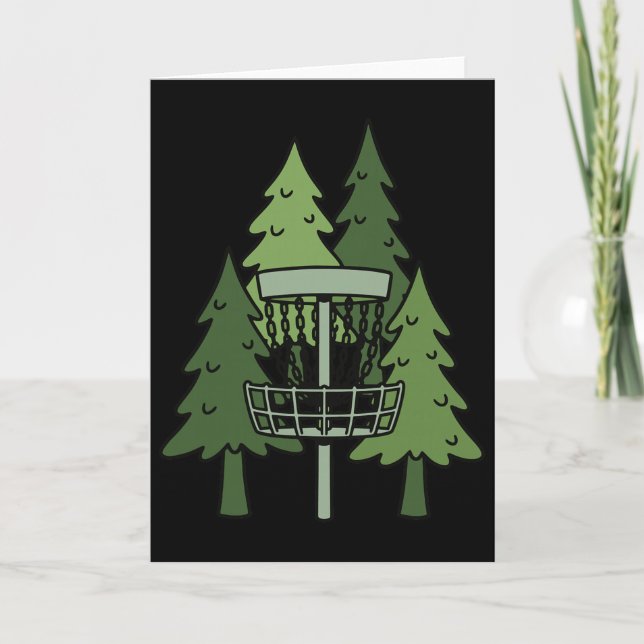 Carte Forest Disc Golf Sket Funny Disc Golfing Scene  (Devant)