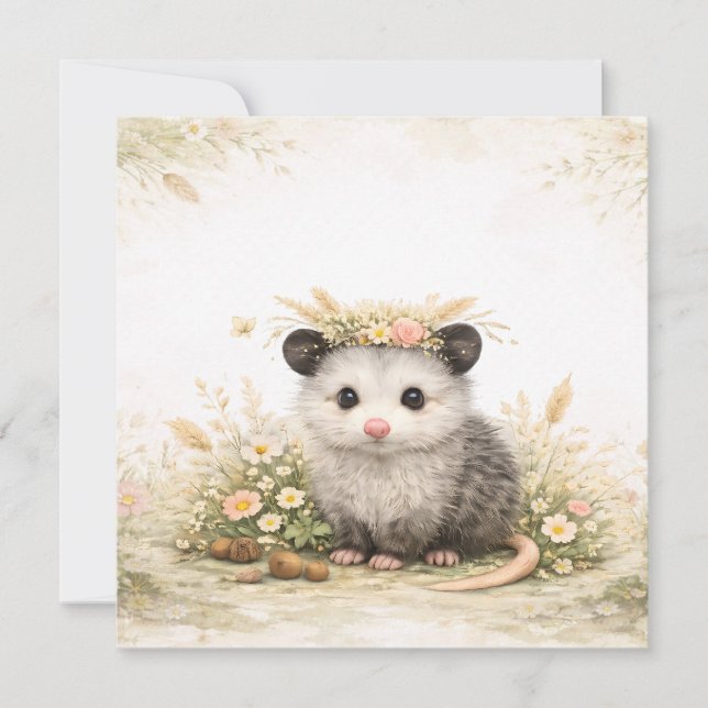 Carte Forest friend woodland opossum  (Devant)