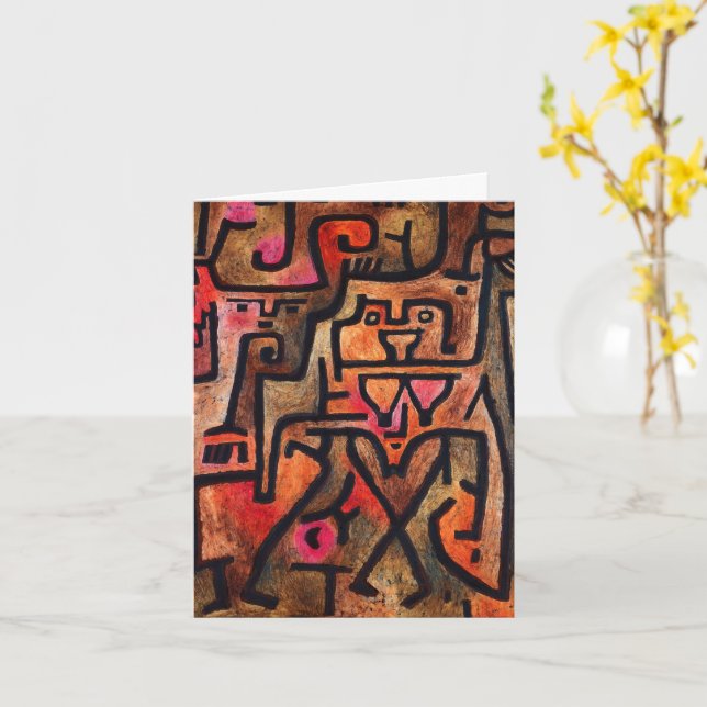 Carte Forest Witch, Paul Klee Art Abstrait (Fleur jaune)