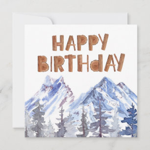 Carte Forêt boisée d'hiver unique "Joyeux anniversaire"
