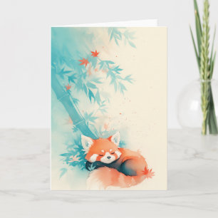 Carte Forêt de bambou de Panda roux sieste