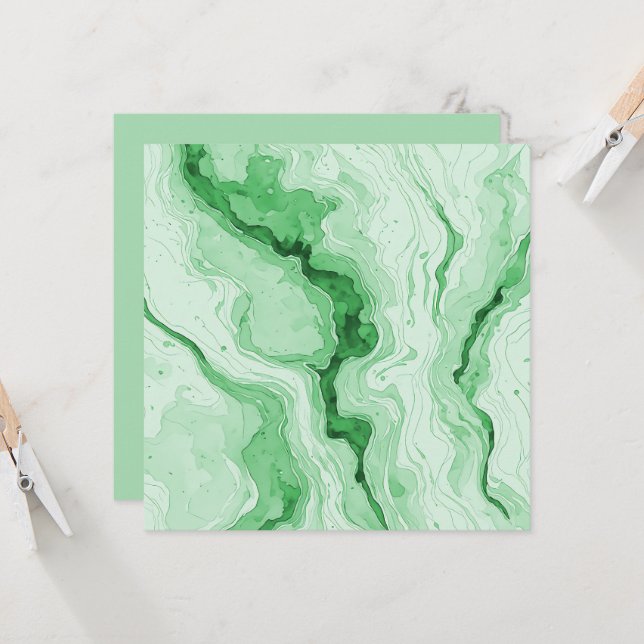 Carte Forêt de druzy Agate verte Illusion (Devant/Arrière en situation)