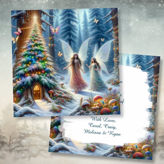 Carte Forêt de Fairytale enchantée Noël personnalisé (Créateur téléchargé)