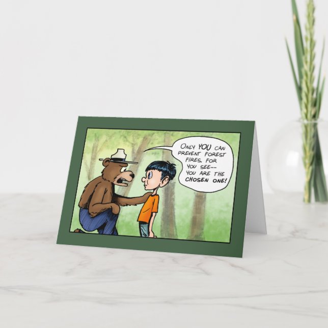 Carte Forêt de l'Élu Humour Fête des Pères (Devant)