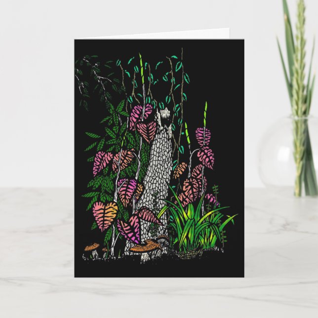 Carte Forêt de pluie néonique de bienvenue (Devant)