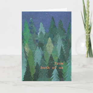 Carte Forêt des arbres de Noël neigeux de nous deu