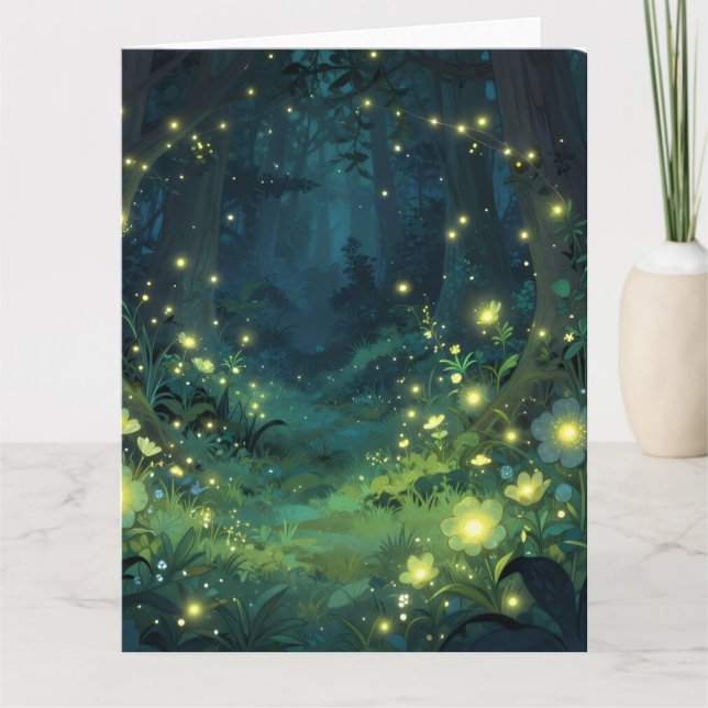 Carte Forêt Enchantée Lueur Nuit Magique (Devant)